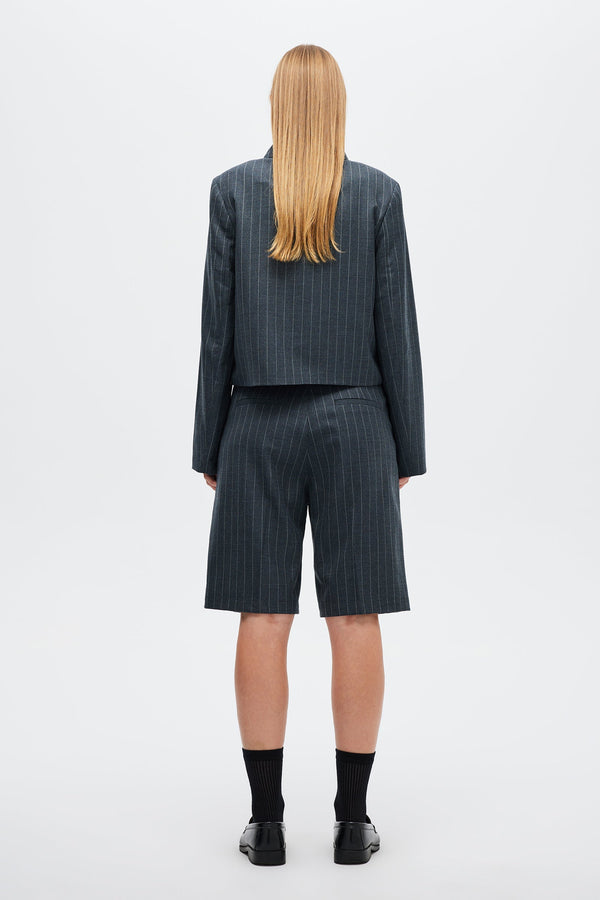 Neuw Pinstripe Jort - Charcoal