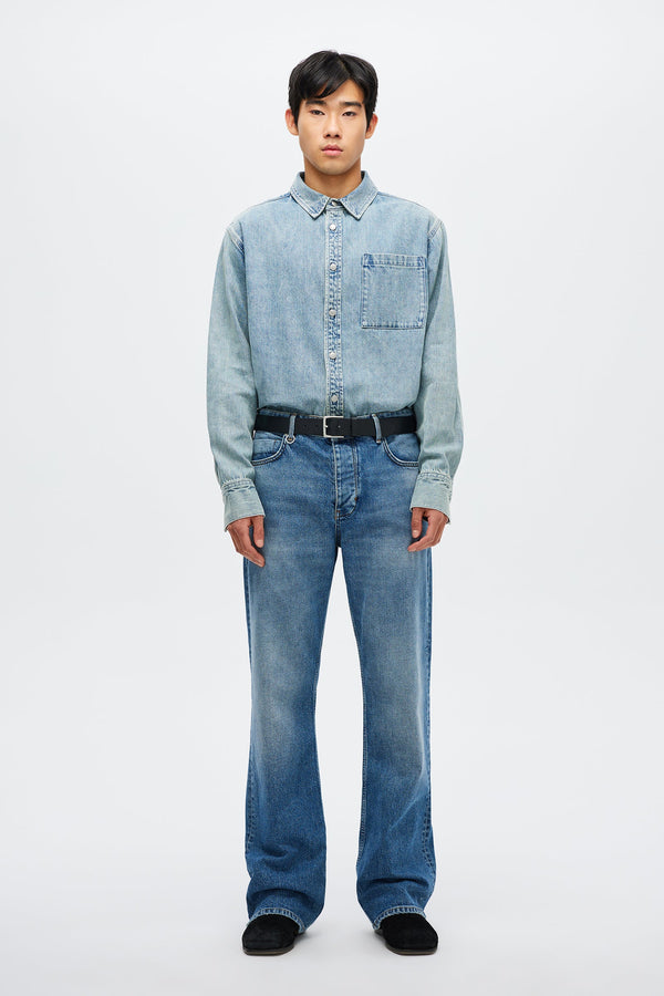 Neuw Regular Fit Denim Shirt - Light Vintage Indigo
