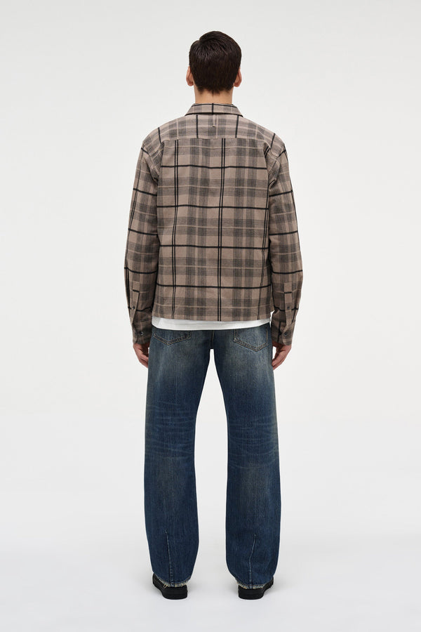 Neuw Regular Fit Linen Plaid Shirt - Clay