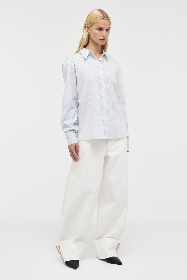 Neuw Regular Fit Stripe Shirt - Oxford Blue