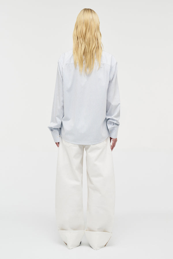 Neuw Regular Fit Stripe Shirt - Oxford Blue