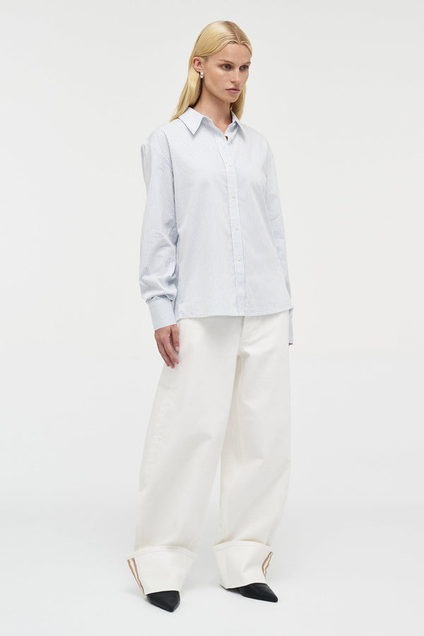 Neuw Regular Fit Stripe Shirt - Oxford Blue