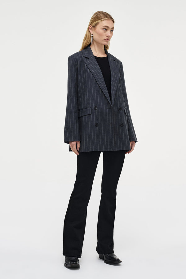 Neuw Tribeca Blazer Pinstripe - Charcoal