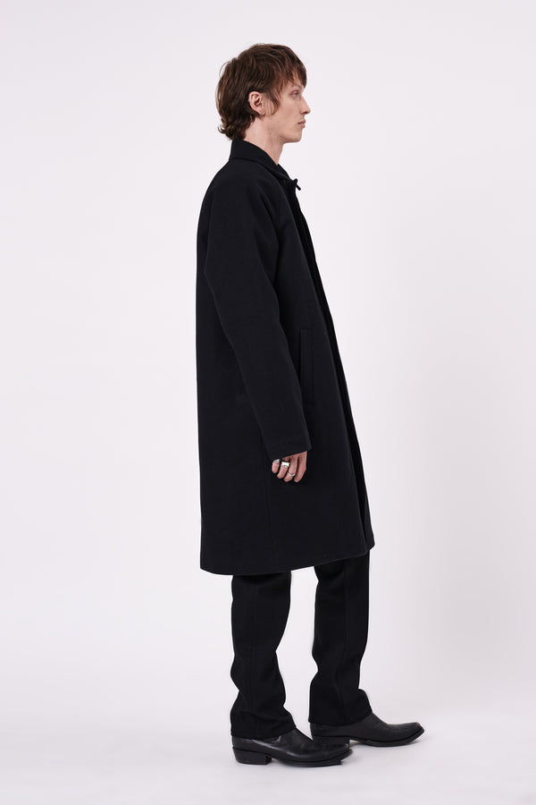 Neuw Turner Long Coat Melton - Black