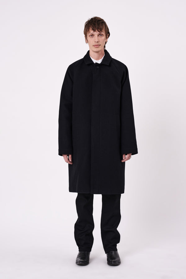 Neuw Turner Long Coat Melton - Black