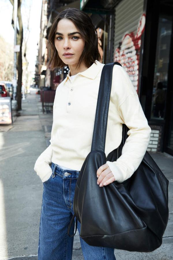 Neuw Wool Blend Knit Polo - Cream