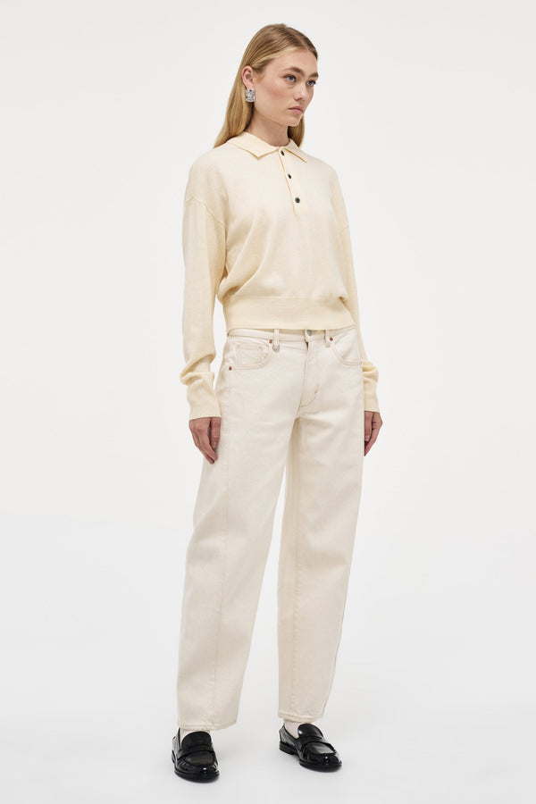 Neuw Wool Blend Knit Polo - Cream