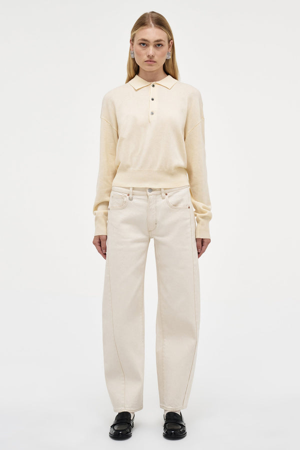 neuw Wool Blend Knit Polo - Cream