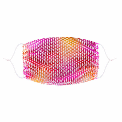 neva nude Bad Romanz Pink Ombre Crystal Mesh Jewel Face Mask With Adjustable Loops