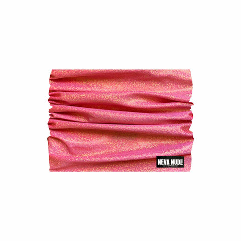 Neva Nude Bella Rosa Coral Pink Iridescent Blacklight Sexy Necksie Face Covering