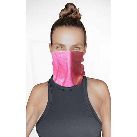 neva nude Bella Rosa Coral Pink Iridescent Blacklight Sexy Necksie Face Covering