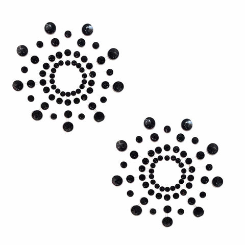 neva nude Black Glitter Beamz Crystal Jewel Nipple Cover Pasties