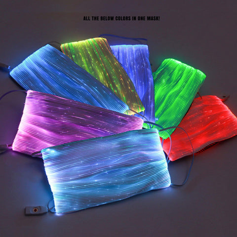 Neva Nude Black LED Color Changing Face Mask With PM Filter & Adjustable Ear Loops