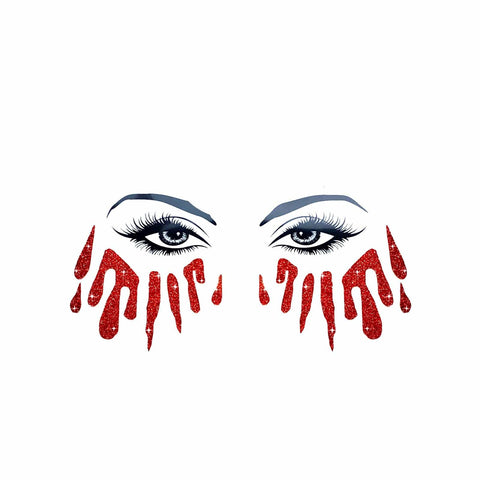 neva nude Bloody Awesome Glitter Tears Face Sticker
