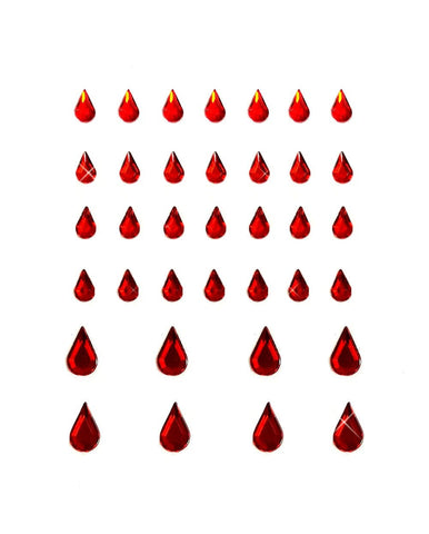 neva nude Bloody Brilliant Red Iridescent Individual Crystal Jewel BodiStix In Your Face Edition