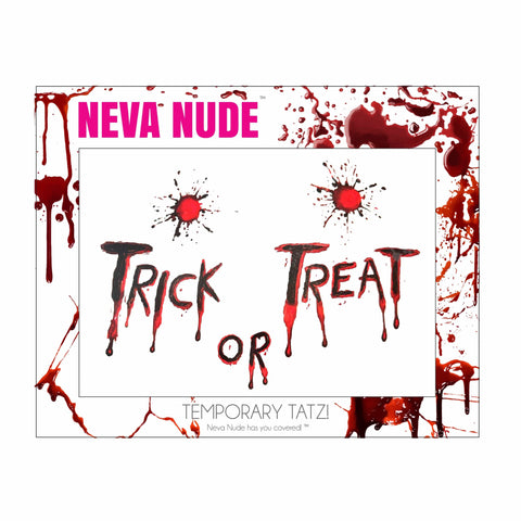 Neva Nude Bloody Trick Or Treat Large Temporary Tattoo Pack