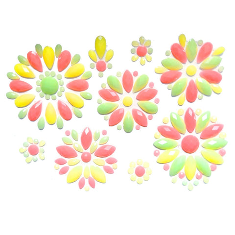 Neva Nude Blossom Neon Crystal Blacklight Reactive Jewel Body Sticker