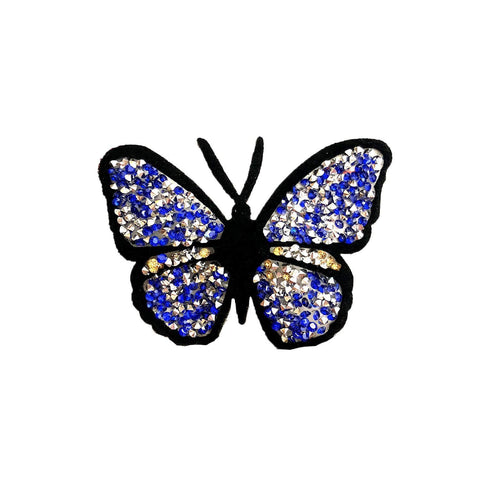Neva Nude BlueBell Butterfly Jeweled Iron-On Patchette Or Sticker