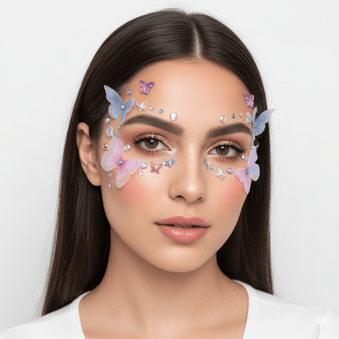 Neva Nude Butterfly Sprinkles Crystal Face Stickers