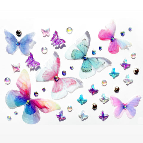 neva nude Butterfly Sprinkles Crystal Face Stickers