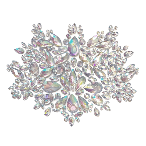 neva nude Cold As Ice Iridescent Crystal Big Jewel Body Sticker
