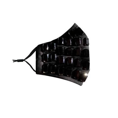 Neva Nude Darth Gleamous Black Jewel Face Masks With Filter Pocket & Adjustable Ear Loops