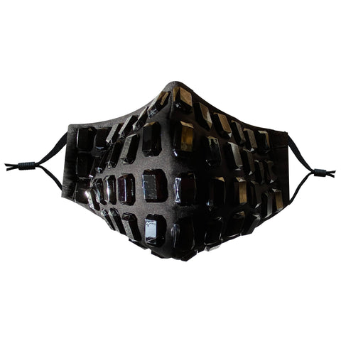 neva nude Darth Gleamous Black Jewel Face Masks With Filter Pocket & Adjustable Ear Loops