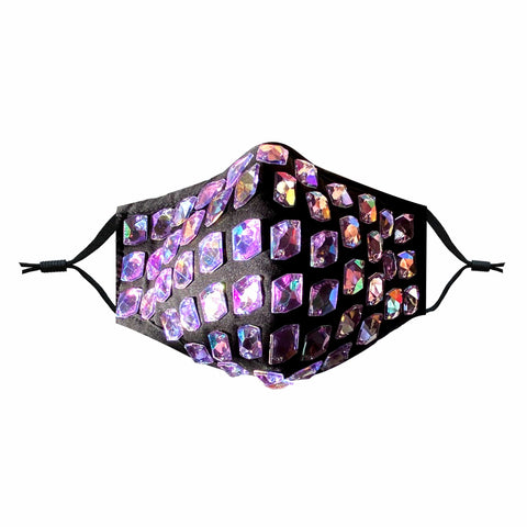 neva nude Darth Sparklious Chunky Jewel Iridescent Face Masks With Filter Pocket