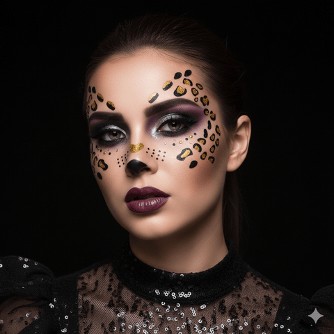 Neva Nude Fast & Furry Cheetah Spots Glitter Face Sticker