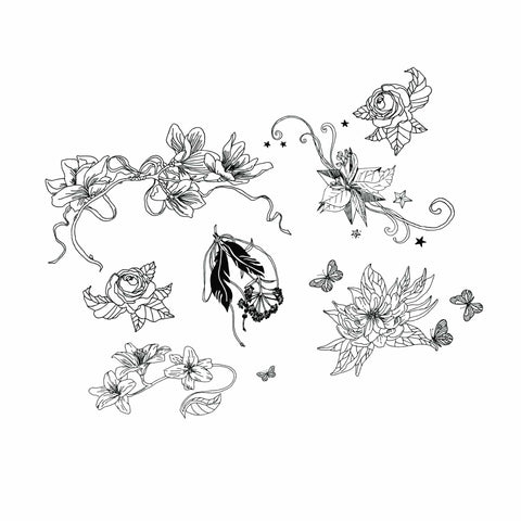 Neva Nude Femme Flor-al Large Temporary Tattoo Pack