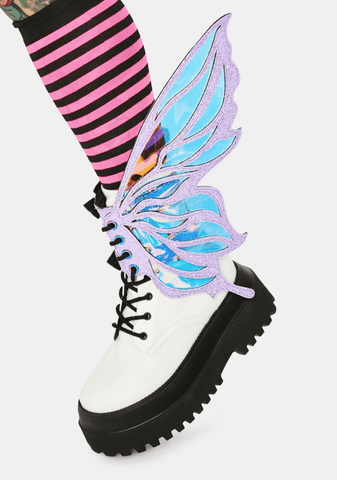 Neva Nude Feyre Lilac Glitter Fairy Original Wingz Pair For Calf Or Boot