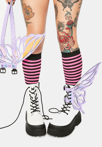 neva nude Feyre Lilac Glitter Fairy Original Wingz Pair For Calf Or Boot