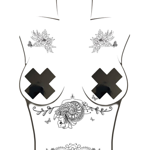 Neva Nude Fibonacci A Mi Large Temporary Tattoo Pack