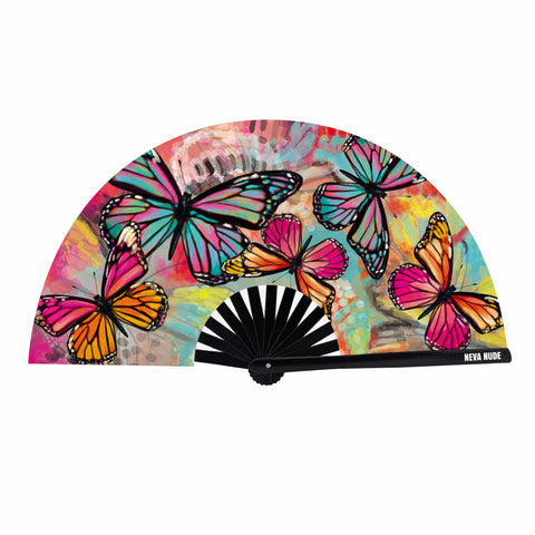 Neva Nude Flutter By Butterfly Super Blacklight Reactive Folding Fan