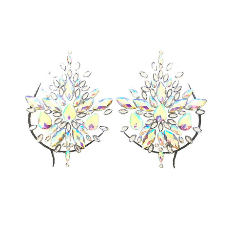 Neva Nude Frozen Iridescent Crystal Jewel Nipple Cover Pasties