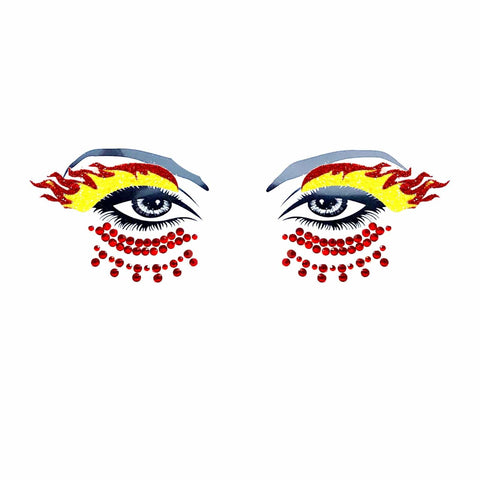 Neva Nude Ghost Rider Glitter Flame Eye Sticker With Jewels