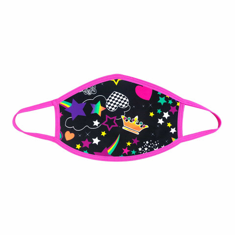 Neva Nude Girl Crush Neon Pink & Black Rainbow Blacklight Face Mask