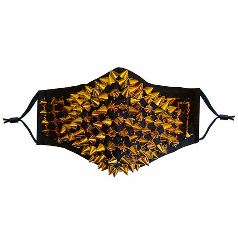 neva nude Gluttony Gold Stud Face Masks With Filter Pocket & Adjustable Ear Loops