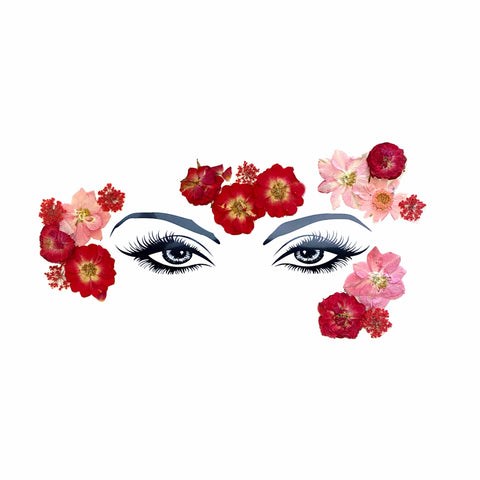 Neva Nude Harvest Moondancer Red Real Dried Pressed Flower Face Stickers