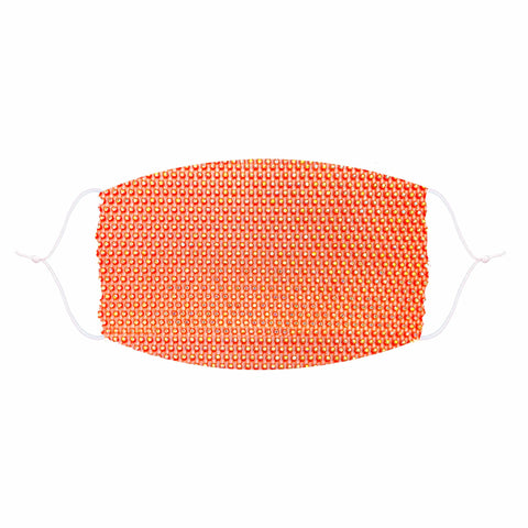 neva nude Hey Gurl Neon Orange Crystal Mesh Jewel Face Mask With Adjustable Loops