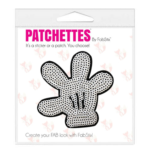 Neva Nude High Five White Sequin Sequin Iron-On Patchette Or Sticker