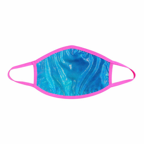 neva nude Holographic Oil Slick Blue & Pink Blacklight Face Mask