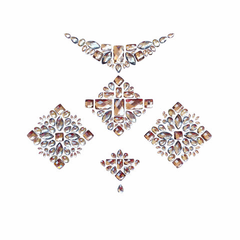 Neva Nude Hunger Games Crystal Jewel Nipple Sticker Crop Top