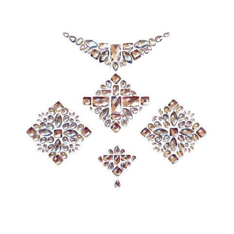 Neva Nude Hunger Games Crystal Jewel Nipple Sticker Crop Top