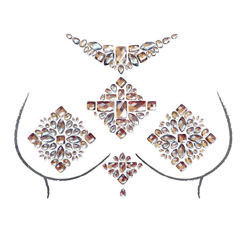 neva nude Hunger Games Crystal Jewel Nipple Sticker Crop Top