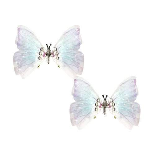 Neva Nude Icy Blue Large Butterfly Hair Clip 2 Pack