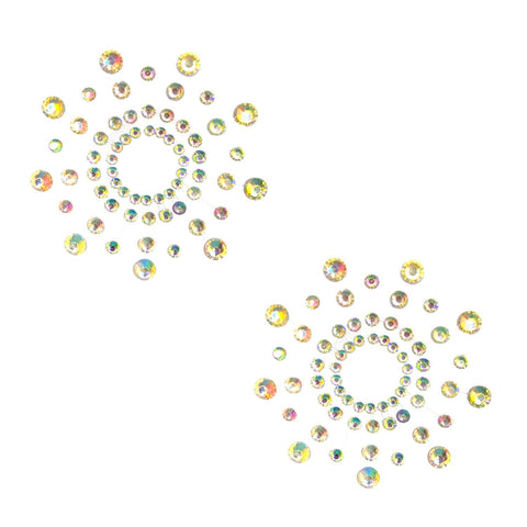 neva nude Iridescent White Beamz Crystal Jewel Nipztix Pasties
