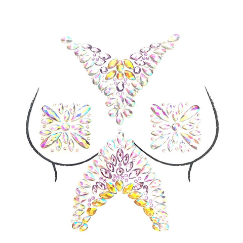 neva nude Legendary Zlda Iridescent Crystal Jewel Nipple Sticker Crop Top