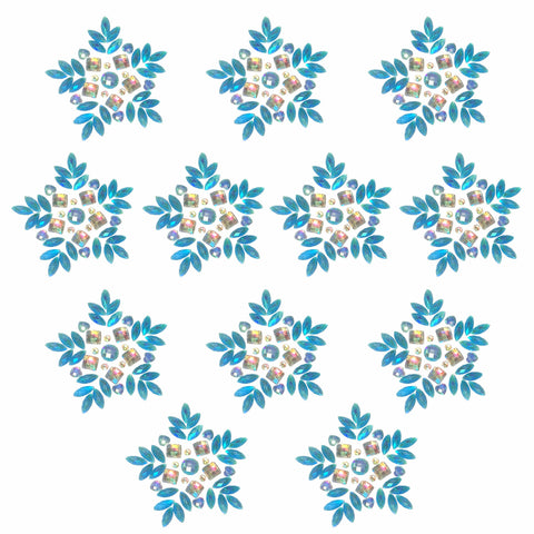 neva nude Let it Show Blue Iridescent Snowflake Crystal Jewel Body Sticker