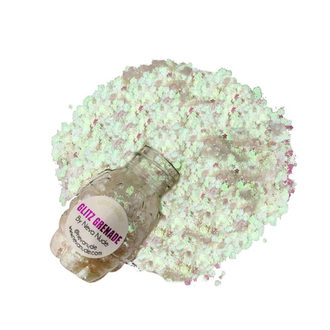 Neva Nude Lucid Dreams Blacklight Cosmetic Glitter Glitz Grenade Keychain In Aloe Gel